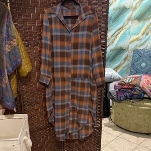 Elegant Long Sleeve Plaid Dress